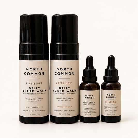 Morning to Evening Beard Wash + Oil Kit – First Light + Afterlight