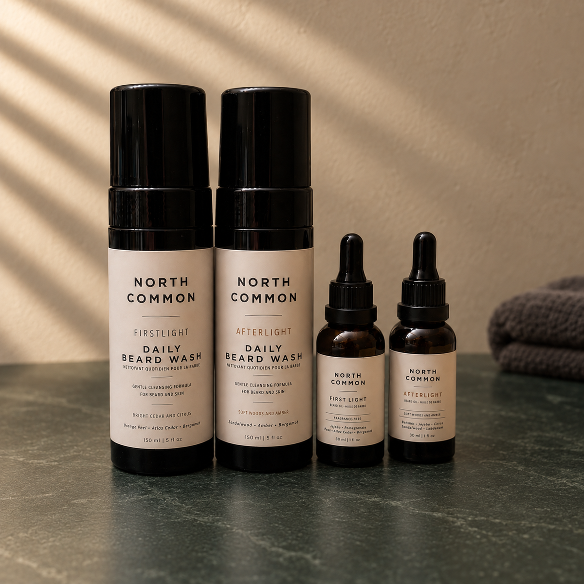 Morning to Evening Beard Wash + Oil Kit – First Light + Afterlight